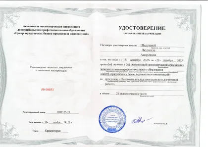 Налоговые последствия и риски, Людмила Шадрина