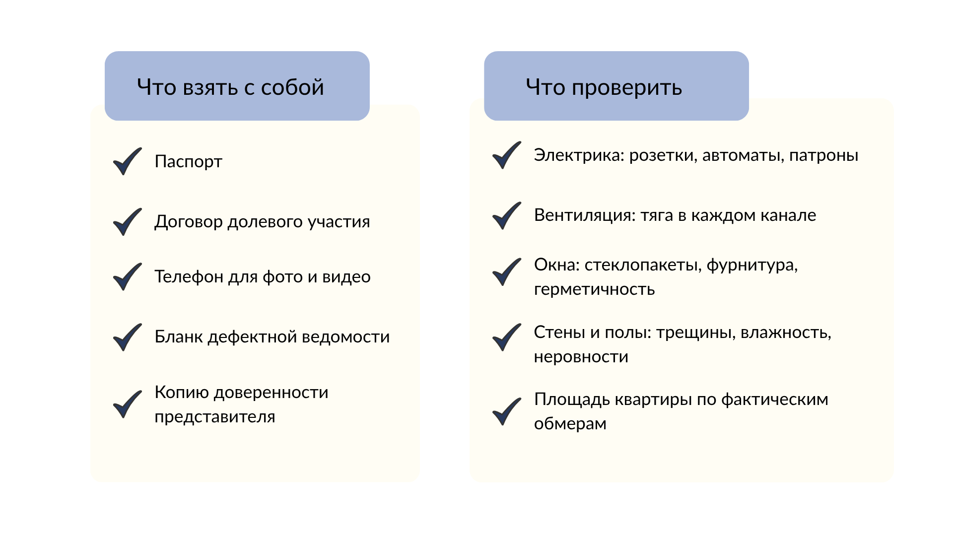 Что взять с собой на приемку квартиры и что проверить: чек-лист